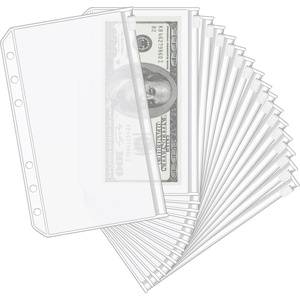 image:imageKTRIO 16pcs A6 Binder Pockets Zipper Cash Envelopes for Budgeting 6 Holes  With Lables Durable PVC A6 Planner Inserts Mini Pouch Folders Loose Leaf Filing Bags for Money Coupon Sticky NotesA6 SizeZipperd Closure