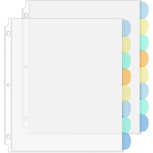 image:imageKTRIO Clear Sheet Protectors with Tabs 85 x 11 inch Plastic Dividers with 8 Tabs for 3 Ring Binder Insertable Index Divider Organizer Multicolor Tabs