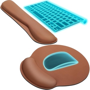 image:imageKTRIO Ergonomic Keyboard Wrist Rest Memory Foam Wrist Support Black  Ergonomic Design NonSlip Base Office and Home Use Optimal Size amp Universal FitCoffee Brown