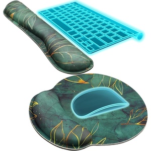 image:imageKTRIO Ergonomic Keyboard Wrist Rest Memory Foam Wrist Support Black  Ergonomic Design NonSlip Base Office and Home Use Optimal Size amp Universal FitGreen Leaves