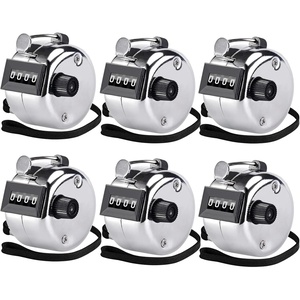 image:imageKTRIO Handheld Tally Counter 4Digit Mechanical Clicker  BatteryFree Counting 4Digit Display Lightweight ABS Case Finger Ring MultiUse CounterMetallic Color