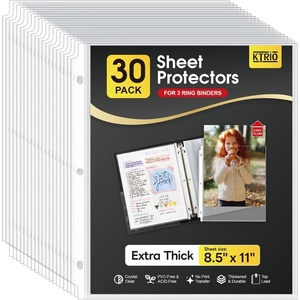 image:imageKTRIO Heavy Duty Sheet Protectors for 3 Ring Binder 30 Pack 85 x 11  Extra Thick Clear Page Protectors AcidFree Letter Size Plastic Paper Sleeves Top Loading for Office School Home30