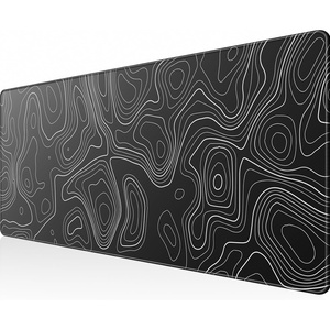 image:imageKTRIO Large Gaming Mouse Pad Desk Mat for Gamer 315 x 157 Black XXL  Extended Size Design Superior MicroWeave Cloth NonSlip Rubber Base Durable Stitched Edges WaterResistant CoatingBlack Topographic