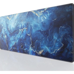 image:imageKTRIO Large Gaming Mouse Pad Desk Mat for Gamer 315 x 157 Black XXL  Extended Size Design Superior MicroWeave Cloth NonSlip Rubber Base Durable Stitched Edges WaterResistant CoatingBlue Marble