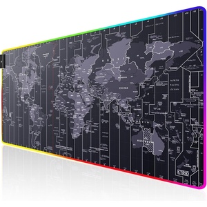 image:imageKTRIO Large Gaming Mouse Pad Desk Mat for Gamer 315 x 157 Black XXL  Extended Size Design Superior MicroWeave Cloth NonSlip Rubber Base Durable Stitched Edges WaterResistant CoatingRGB Map