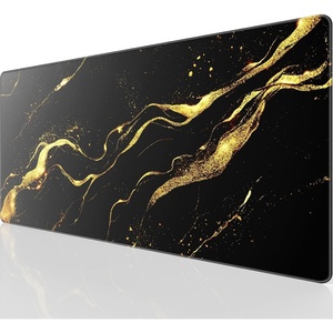 image:imageKTRIO Large Gaming Mouse Pad Desk Mat for Gamer 315 x 157 Black XXL  Extended Size Design Superior MicroWeave Cloth NonSlip Rubber Base Durable Stitched Edges WaterResistant CoatingBlack Gold