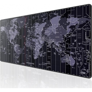 image:imageKTRIO Large Gaming Mouse Pad Desk Mat for Gamer 315 x 157 Black XXL  Extended Size Design Superior MicroWeave Cloth NonSlip Rubber Base Durable Stitched Edges WaterResistant CoatingWorld Map
