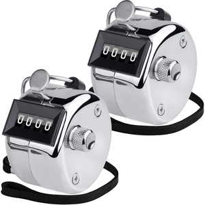 image:imageKTRIO Metal Handheld Tally Counter 4Digit Mechanical Clicker  BatteryFree Counter 4Digit Display Durable Metal Casing Portable Finger Ring MultiUse Clicker2 Pack