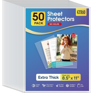 image:imageKTRIO No Holes Sheet Protectors 85 x 11 50 Pack Heavy Duty Paper Sleeves  NonPunched Page Protectors AcidFree Extra Thick Plastic Sleeves Letter Size Top Loading for Documents and Filing50