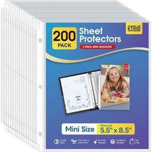 image:imageKTRIO Sheet Protectors 55 x 85 for Mini Binder 60 Pack Heavyweight  Clear Half Letter Page Protectors HeavyDuty AcidFree Paper Sleeves 3Hole Punched Top Loading for Office School Home200