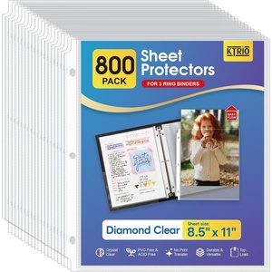 image:imageKTRIO Sheet Protectors for 3 Ring Binder 600 Pack Plastic Sleeves 85 x 11  Clear Page Protectors AcidFree Plastic Fits Letter Size Paper Documents Top Loading Business Office School Supplies800 Pack