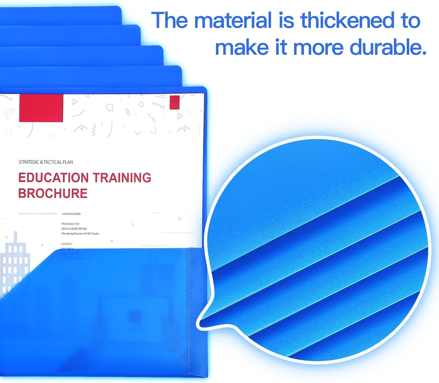 image:imageKTRIO 10 Pack Plastic Pocket Folders 3 Prong Letter Size 5 Pastel Colors 3 Prong Fasteners 2 Pocket Storage Business Card Slot WaterResistant PP School Office UseVibrant Colors
