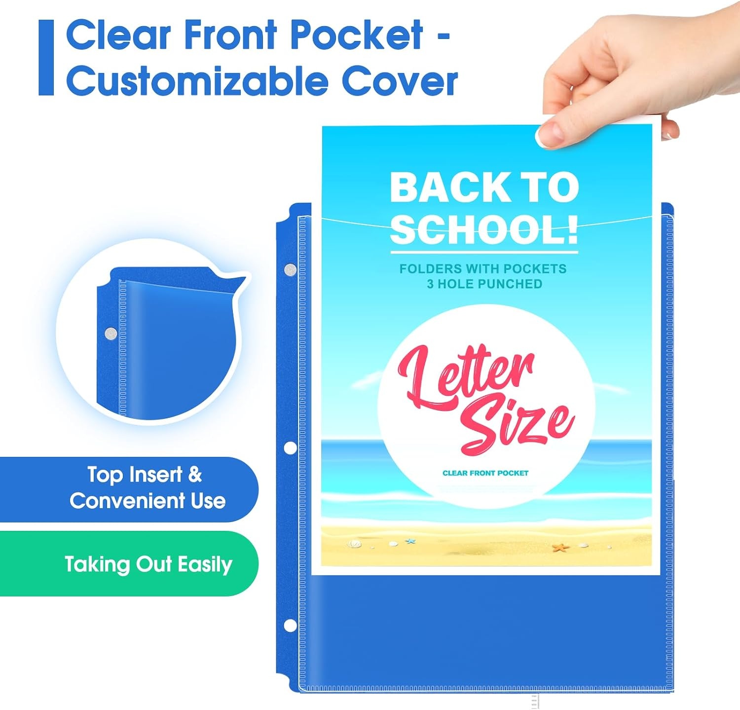 image:imageKTRIO 16 Pack 2 Pocket 3 Prong Folders Clear Front Pocket 4 Colors Letter Size Fit WaterResistant PP Business Card Slot 2 Pocket Storage School Office Use4 Pack