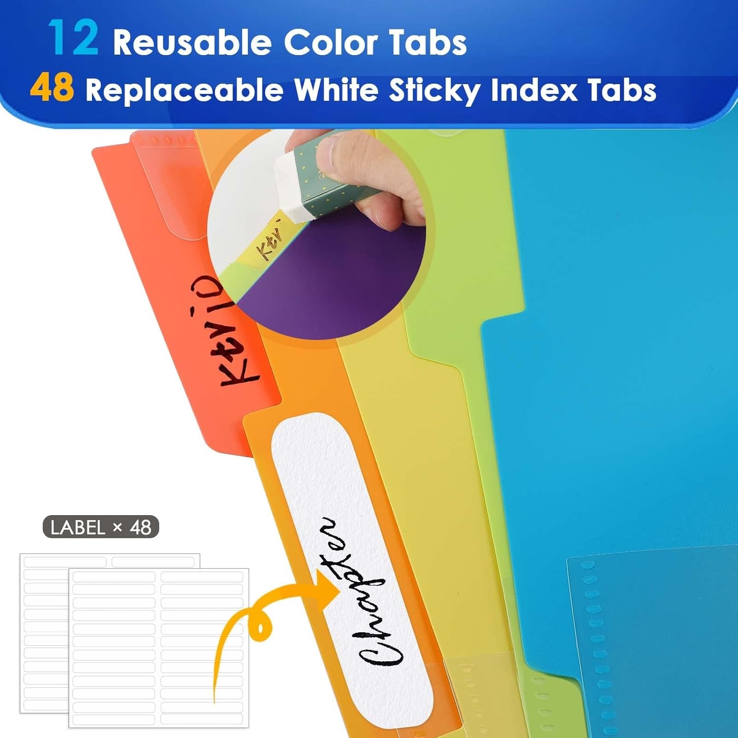 image:imageKTRIO 24 Pocket Project Organizer Letter Size Spiral Binder Black 24 Pocket Storage Letter Size Fit WaterResistant Poly Zip Pouch Included Writable Color TabsBlack