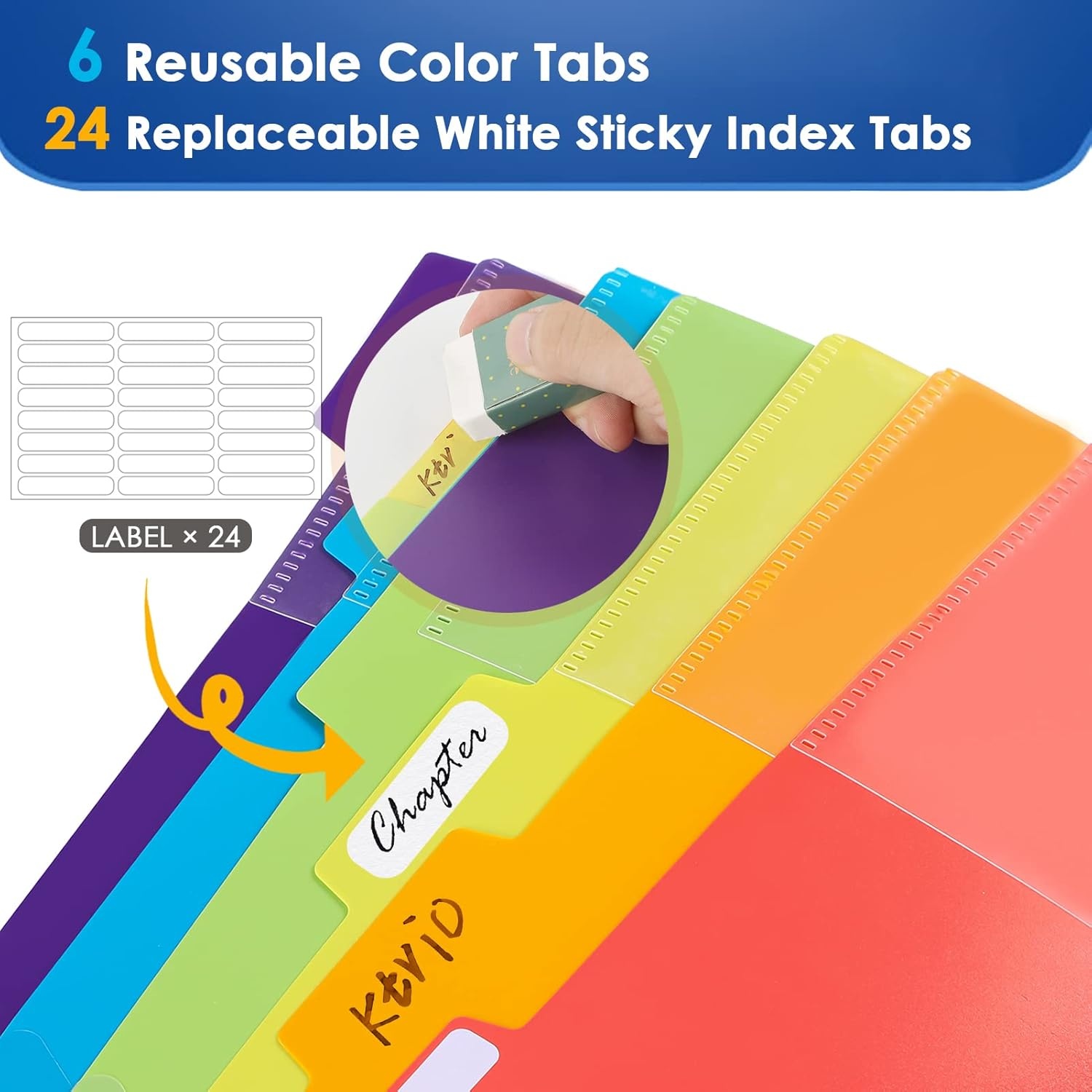 image:imageKTRIO 24 Pocket Project Organizer Letter Size Spiral Binder Black 24 Pocket Storage Letter Size Fit WaterResistant Poly Zip Pouch Included Writable Color TabsBlack