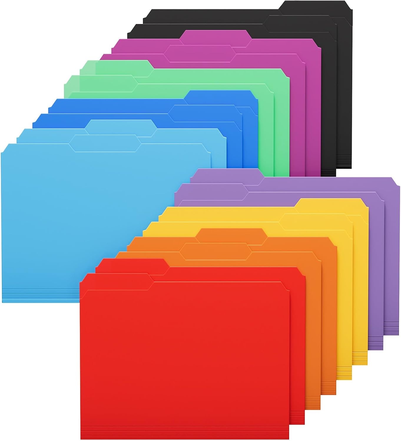 image:imageKTRIO 6 Pack Plastic File Folders Letter Size 13Cut Tabs Bright Colors WaterResistant PP Expandable 150 Pages Reusable 13Cut Tabs Letter Size Fit Vibrant Color CodingVibrant Colors