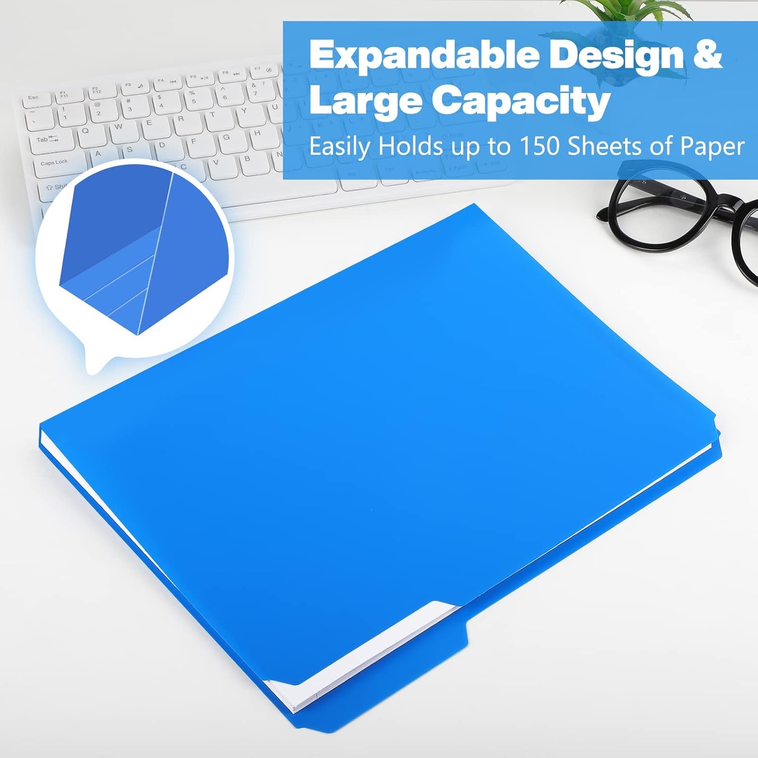 image:imageKTRIO 6 Pack Plastic File Folders Letter Size 13Cut Tabs Bright Colors WaterResistant PP Expandable 150 Pages Reusable 13Cut Tabs Letter Size Fit Vibrant Color CodingVibrant Colors