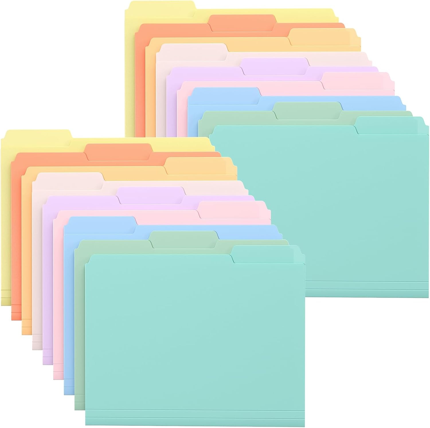 image:imageKTRIO 6 Pack Plastic File Folders Letter Size 13Cut Tabs Bright Colors WaterResistant PP Expandable 150 Pages Reusable 13Cut Tabs Letter Size Fit Vibrant Color CodingPastel Colors
