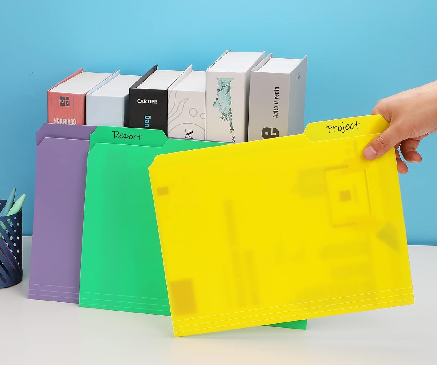 image:imageKTRIO 6 Pack Plastic File Folders Letter Size 13Cut Tabs Bright Colors WaterResistant PP Expandable 150 Pages Reusable 13Cut Tabs Letter Size Fit Vibrant Color CodingVibrant Colors