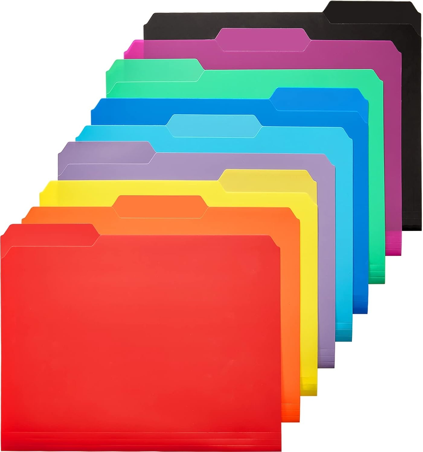 image:imageKTRIO 6 Pack Plastic File Folders Letter Size 13Cut Tabs Bright Colors WaterResistant PP Expandable 150 Pages Reusable 13Cut Tabs Letter Size Fit Vibrant Color CodingVibrant Colors