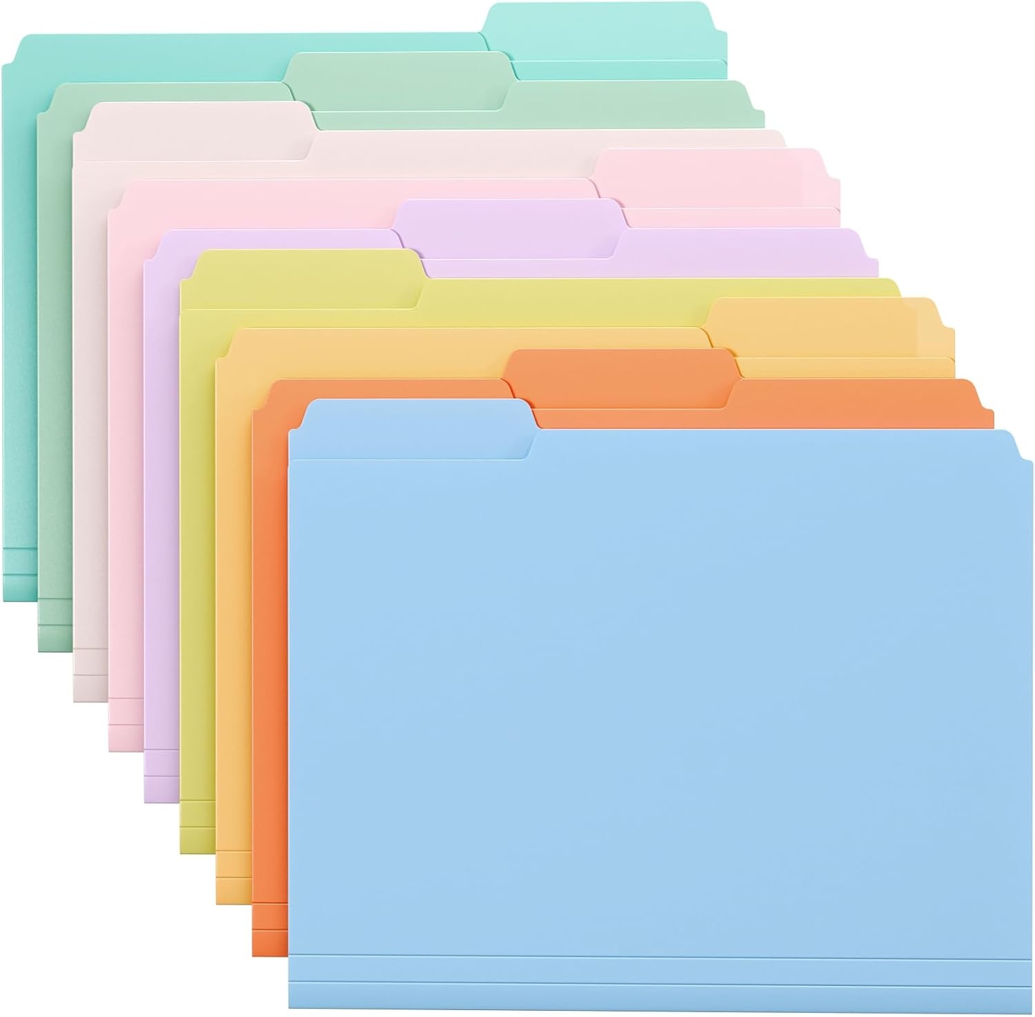 image:imageKTRIO 6 Pack Plastic File Folders Letter Size 13Cut Tabs Bright Colors WaterResistant PP Expandable 150 Pages Reusable 13Cut Tabs Letter Size Fit Vibrant Color CodingPastel Colors