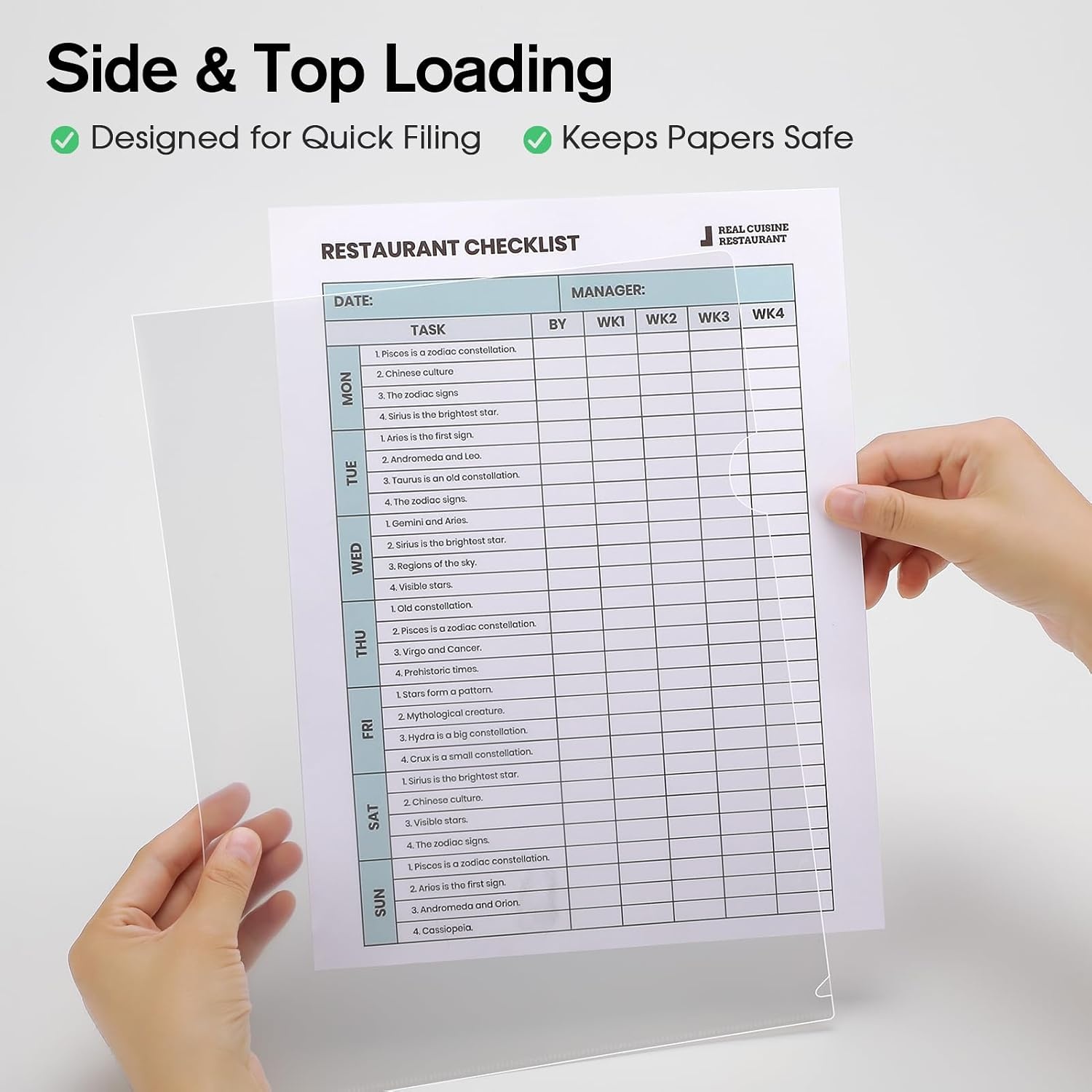 image:imageKTRIO Clear Document Folders Project Pockets for 85x11 Paper 100 Pack HeavyDuty Clear Project Pockets Transparent Letter Size Paper Sleeves LShaped Thumb Notch Design AcidFree Poly Plastic48