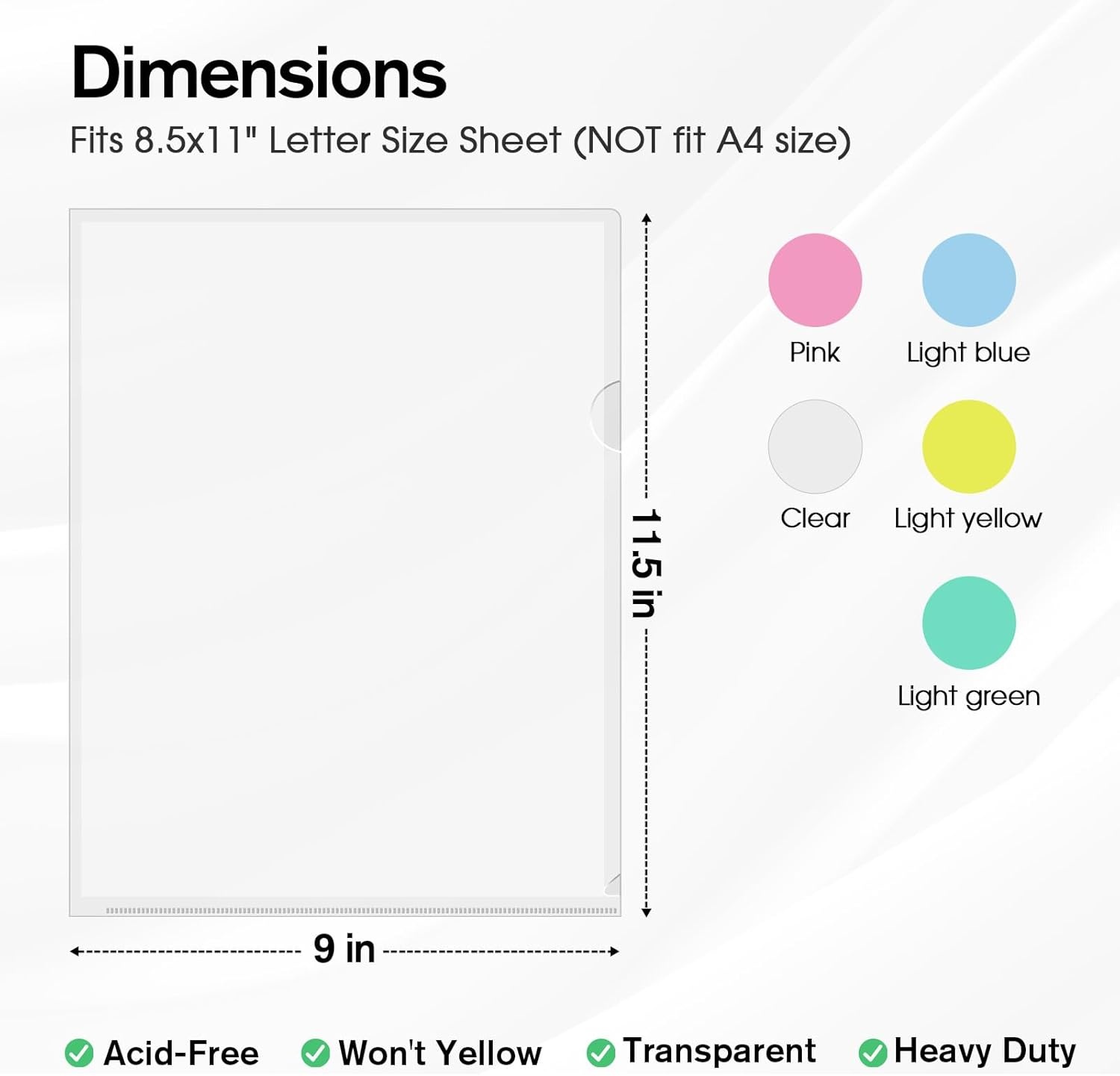 image:imageKTRIO Clear Plastic Folders Project Pockets for 85x11 Document 35 Pack HeavyDuty Paper Sleeves in 5 Soft Colors Fits Letter Size Not A4 LShaped Design with Thumb Notch for Easy AccessClear Pastel Colors