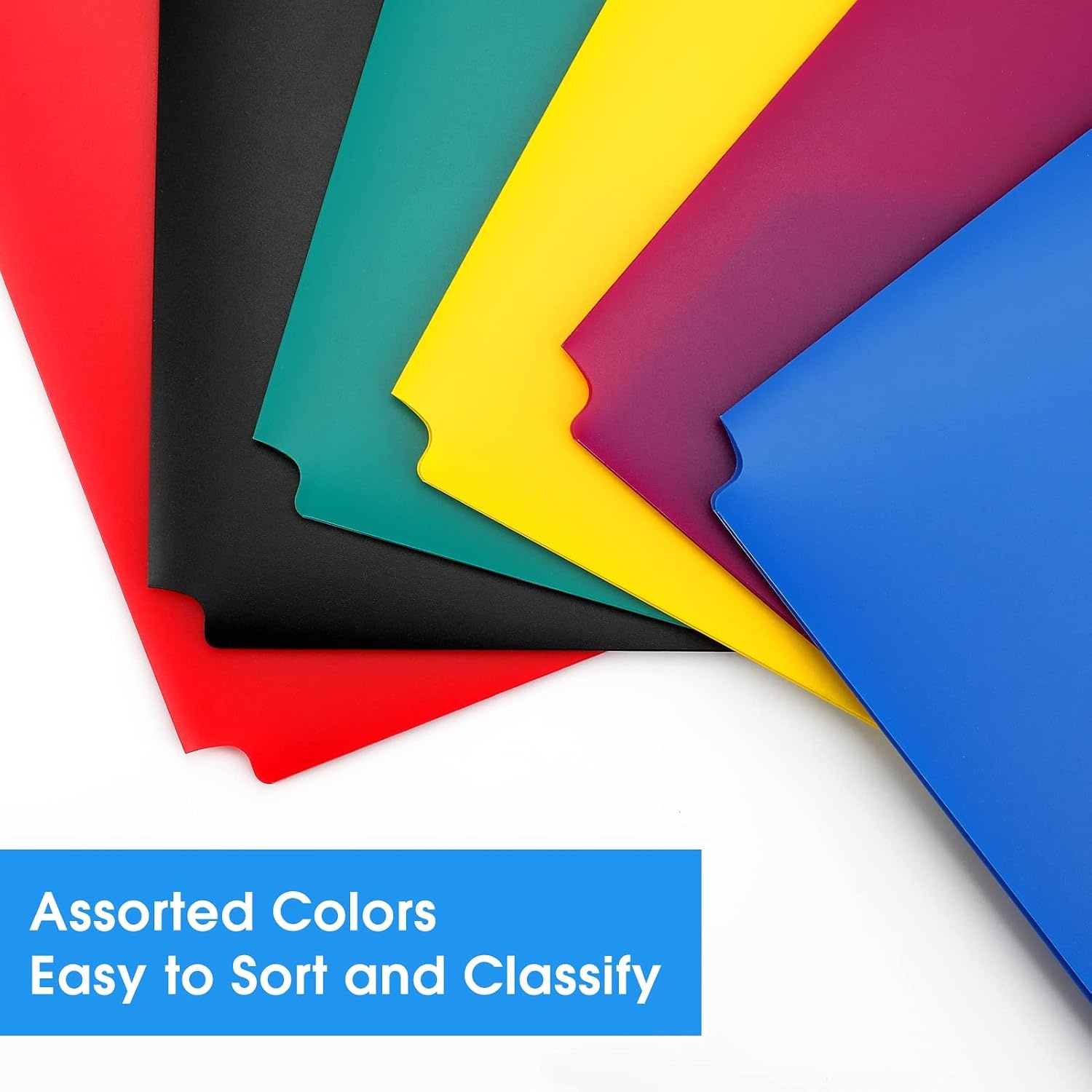 image:imageKTRIO Pocket Folders 6 Pack Plastic Folders with Pockets Colored Heavy Duty 2 Pocket File Folders Letter Size Poly Folders Plastic Pocket Folder for School Office